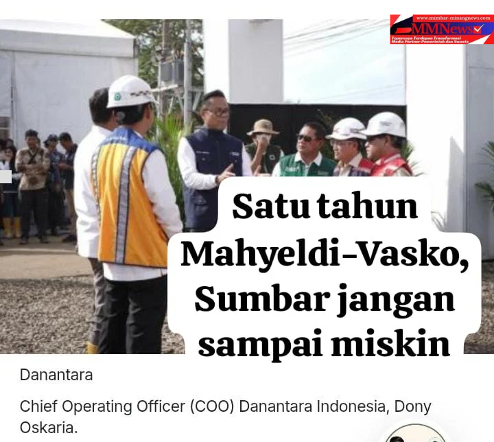 Satu Tahun Mahyeldi–Vasko, Nasihat Publik Dony Oskaria Agar Sumbar Tak Terjerumus Miskin