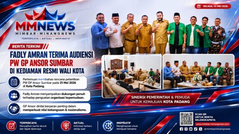 Fadly Amran Dukung Pelantikan PW GP Ansor Sumbar, Tegaskan Peran Strategis Pemuda Jaga Kebangsaan