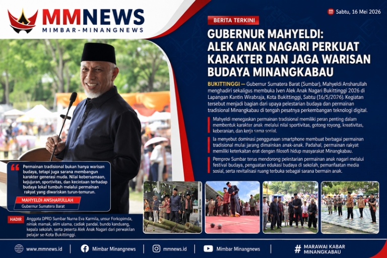 Gubernur Mahyeldi: Alek Anak Nagari Perkuat Karakter dan Jaga Warisan Budaya Minangkabau