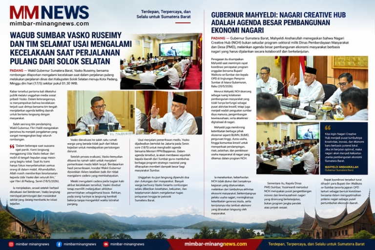Nagari Creative Hub Jadi Taruhan Besar Ekonomi Sumbar, Mahyeldi Minta Bupati/Wali Kota Bergerak Serentak