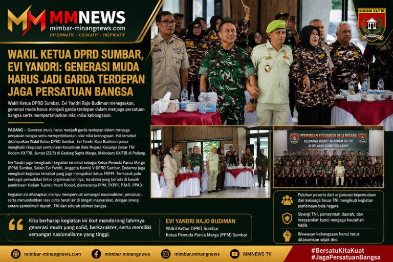 Wakil Ketua DPRD Sumbar, Evi Yandri: Generasi Muda Harus Jadi Garda Terdepan Jaga Persatuan Bangsa