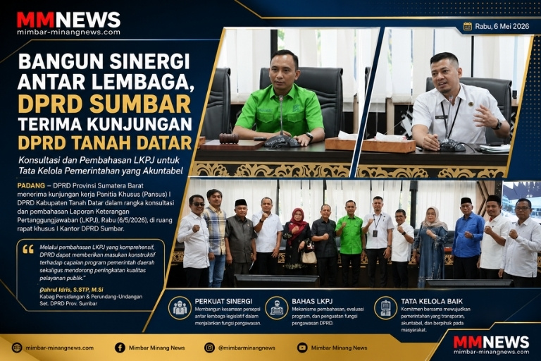 Bangun Sinergi Antar Lembaga, DPRD Sumbar Terima Kunjungan DPRD Tanah Datar Bahas LKPJ