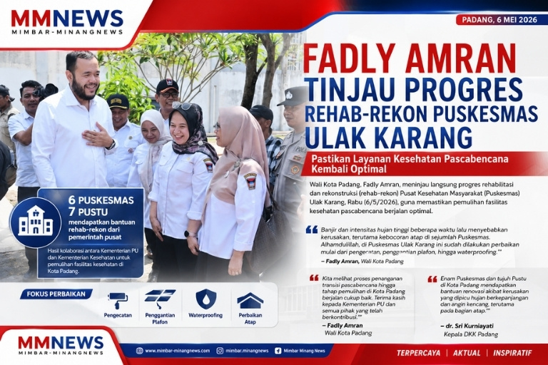 Fadly Amran Tinjau Rehab-Rekon Puskesmas Ulak Karang, Pastikan Layanan Kesehatan Pascabencana Kembali Optimal