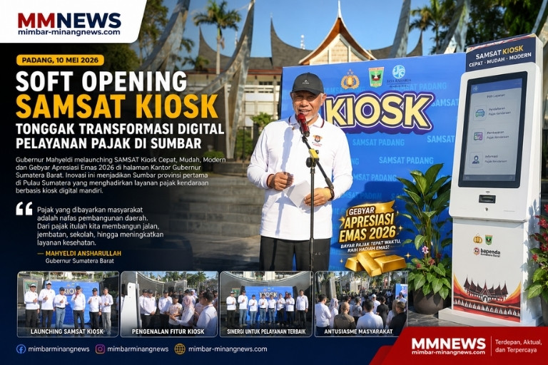 Sumbar Tancap Gas Digitalisasi Pajak, Mahyeldi Luncurkan SAMSAT Kiosk: Bayar Pajak Kini Tanpa Antre, Lebih Cepat dan Modern