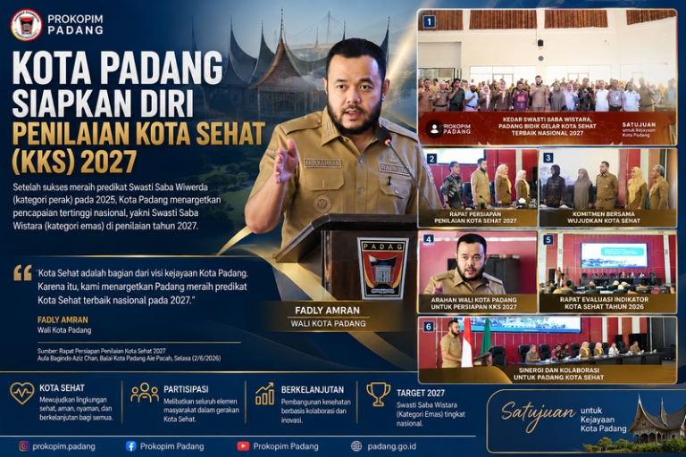 Kejar Predikat Tertinggi Nasional, Padang Tancap Gas Menuju Kota Sehat 2027