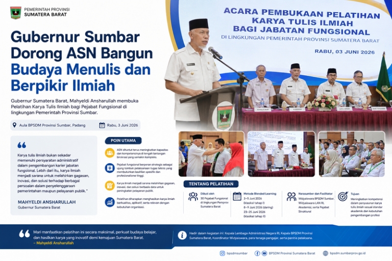Gubernur Sumbar Dorong ASN Bangun Budaya Menulis dan Berpikir Ilmiah