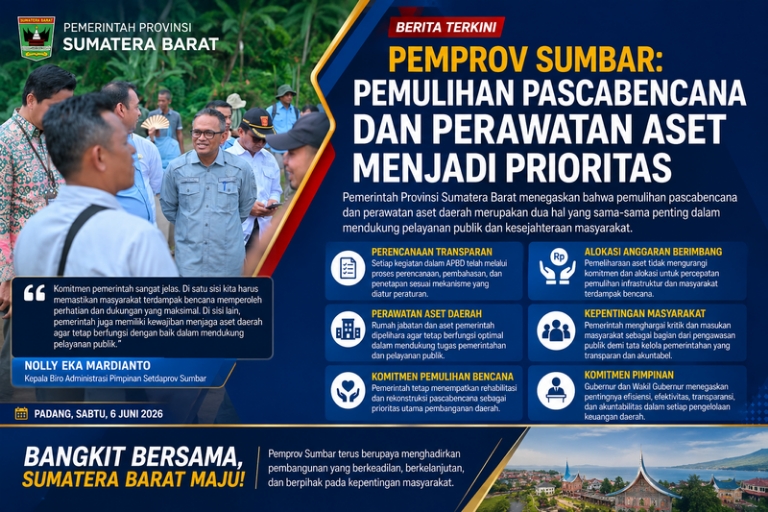 Pemprov Sumbar Tegaskan Pemulihan Pascabencana dan Perawatan Aset Tetap Menjadi Prioritas