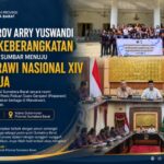 Sekdaprov Arry Yuswandi Lepas Keberangkatan Kontingen Sumbar Menuju Pesparawi Nasional XIV di Papua