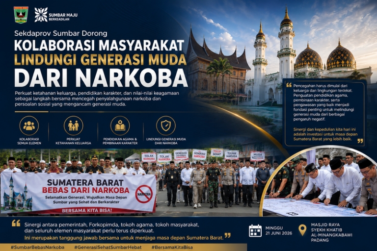 Sekdaprov Sumbar Dorong Kolaborasi Masyarakat Lindungi Generasi Muda dari Narkoba