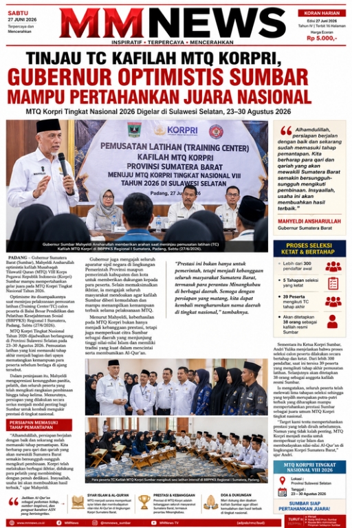 Tinjau TC Kafilah MTQ Korpri, Gubernur Optimistis Sumbar Mampu Pertahankan Juara Nasional