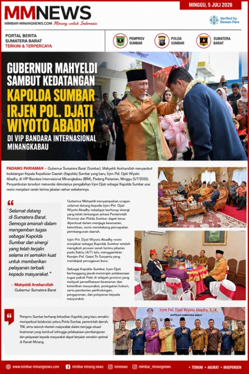 Gubernur Mahyeldi Sambut Kedatangan Kapolda Sumbar Irjen Pol. Djati Wiyoto Abadhy