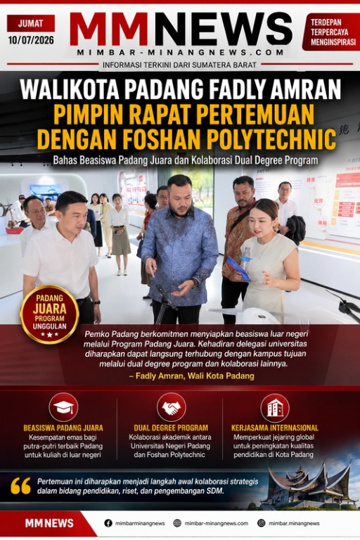 Padang Juara Mendunia! Fadly Amran Siapkan Jalur Kuliah Internasional Lewat Program Dual Degree