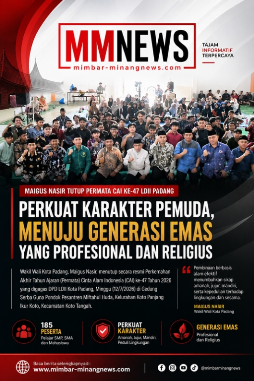 Maigus Nasir Tutup Permata CAI ke-47 LDII Padang, Tegaskan Karakter Pemuda Penentu Generasi Emas