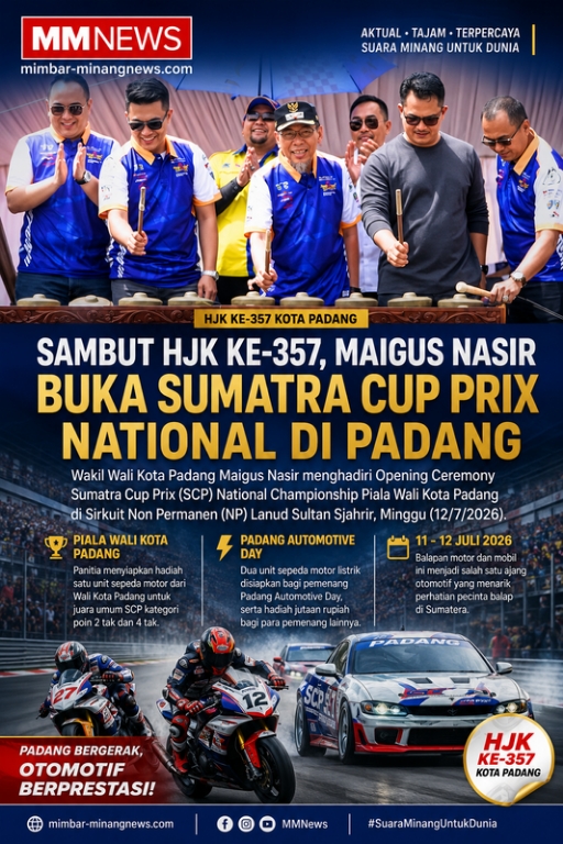 Sambut HJK ke-357, Maigus Nasir Buka Sumatra Cup Prix Nasional di Padang