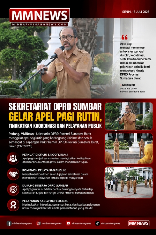 Sekretariat DPRD Sumbar Gelar Apel Pagi Rutin, Perkuat Koordinasi dan Tingkatkan Pelayanan Publik