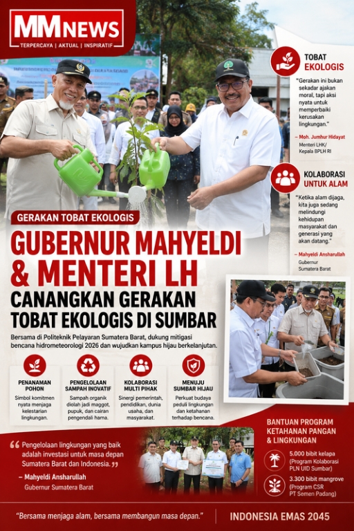 Gubernur Mahyeldi dan Menteri Lingkungan Hidup Canangkan Gerakan Tobat Ekologis di Sumbar