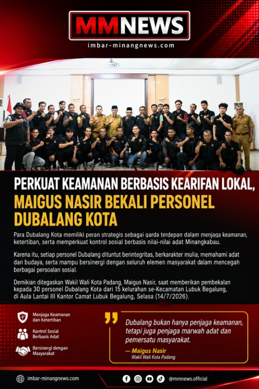 Perkuat Keamanan Berbasis Kearifan Lokal, Maigus Nasir Bekali Personel Dubalang Kota