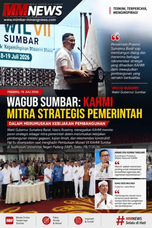Wagub Sumbar: KAHMI Mitra Strategis Pemerintah dalam Merumuskan Kebijakan Pembangunan
