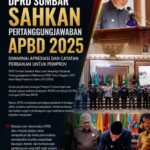 DPRD Sumbar Sahkan Pertanggungjawaban APBD 2025, Apresiasi Kinerja Pemprov Disertai Catatan Perbaikan