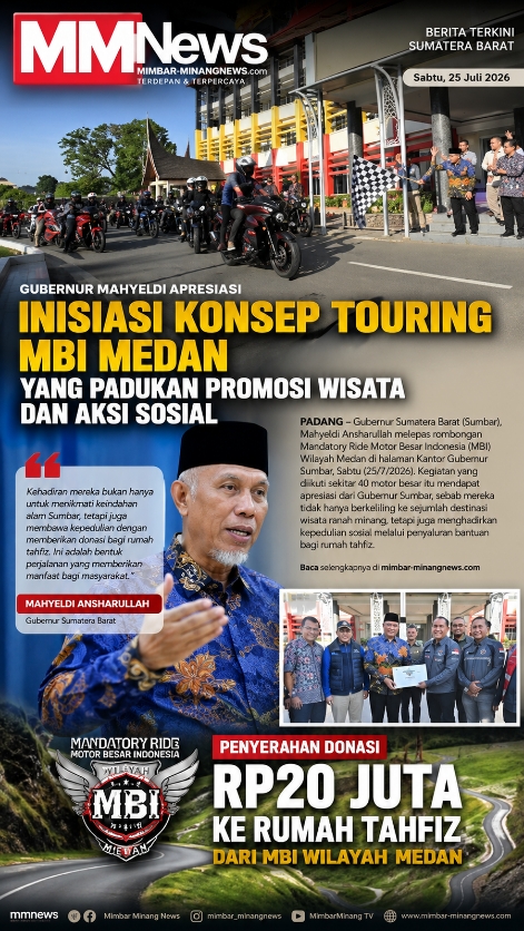 Gubernur Mahyeldi Apresiasi Inisiasi Touring MBI Medan yang Padukan Promosi Wisata dan Aksi Sosial