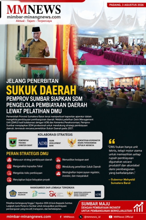 Jelang Penerbitan Sukuk Daerah 2027, Pemprov Sumbar Matangkan SDM Pengelola Pembiayaan Lewat Pelatihan DMU