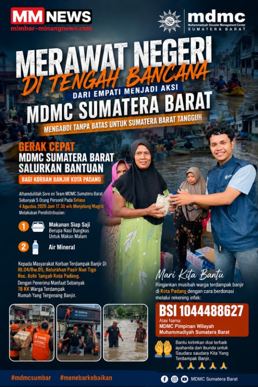 Merawat Negeri di Tengah Bencana, Dari Empati Menjadi Aksi: MDMC Sumatera Barat Salurkan Bantuan untuk 76 KK Korban Banjir di Kota Padang