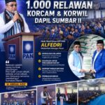 H. Arisal Aziz Kukuhkan 1.000 Relawan Dapil Sumbar II di Kampung Dalam, DPP PAN Beri Dukungan Penuh
