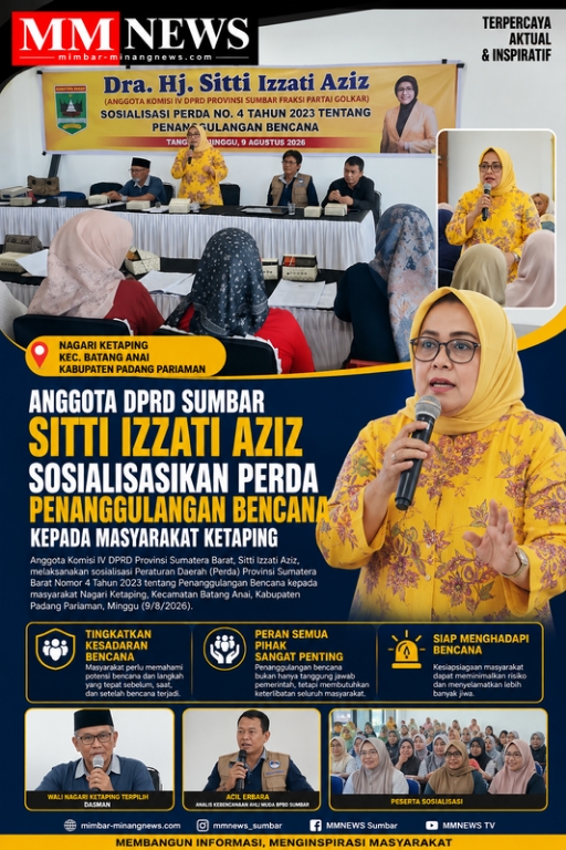 Sitti Izzati Aziz Ajak Masyarakat Ketaping Perkuat Kesiapsiagaan Hadapi Bencana Melalui Sosialisasi Perda