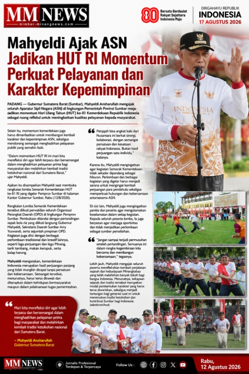 Mahyeldi Ajak ASN Jadikan HUT RI Momentum Perkuat Pelayanan dan Karakter Kepemimpinan
