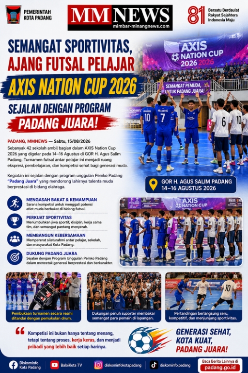 AXIS Nation Cup 2026 Meriahkan Padang, 42 Sekolah Adu Prestasi dan Sportivitas di Lapangan Futsal
