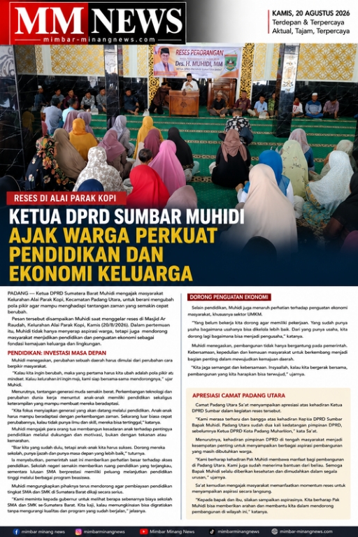 Reses di Alai Parak Kopi, Muhidi Dorong Pendidikan dan Ekonomi Keluarga Jadi Fondasi Kemajuan