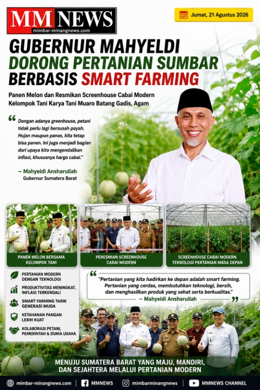 “Mahyeldi Geber Smart Farming di Sumbar, Greenhouse Jadi Senjata Jaga Panen dan Tekan Inflasi”