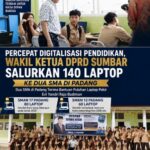 Percepat Digitalisasi Pendidikan, Evi Yandri Salurkan 140 Laptop untuk Dua SMA di Padang