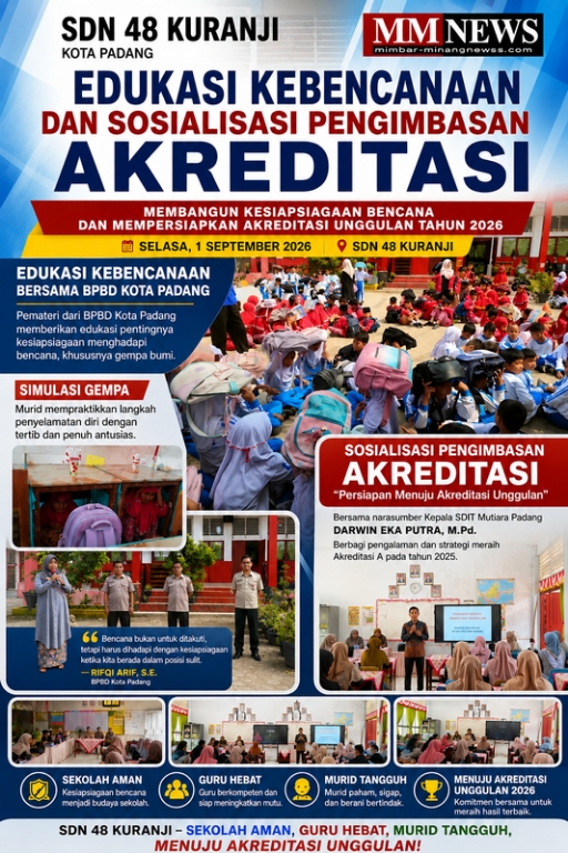 SDN 48 Kuranji Perkuat Sekolah Aman Bencana, Guru Disiapkan Menuju Akreditasi Unggulan 2026