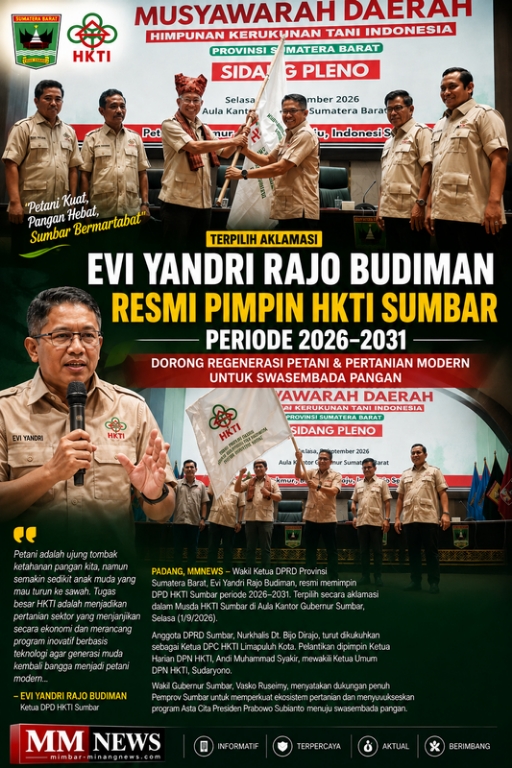 Terpilih Aklamasi, Evi Yandri Rajo Budiman Resmi Pimpin HKTI Sumbar 2026–2031
