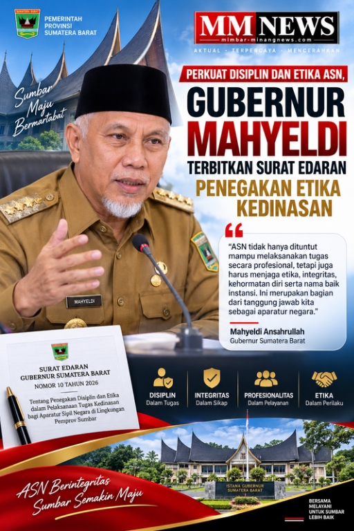 Perkuat Disiplin dan Etika ASN, Gubernur Mahyeldi Terbitkan Surat Edaran Penegakan Etika Kedinasan