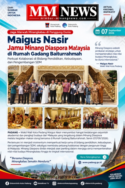 Jaga Marwah Minangkabau di Panggung Dunia, Maigus Nasir Sambut Minang Diaspora Malaysia di Rumah Gadang Baiturrahmah