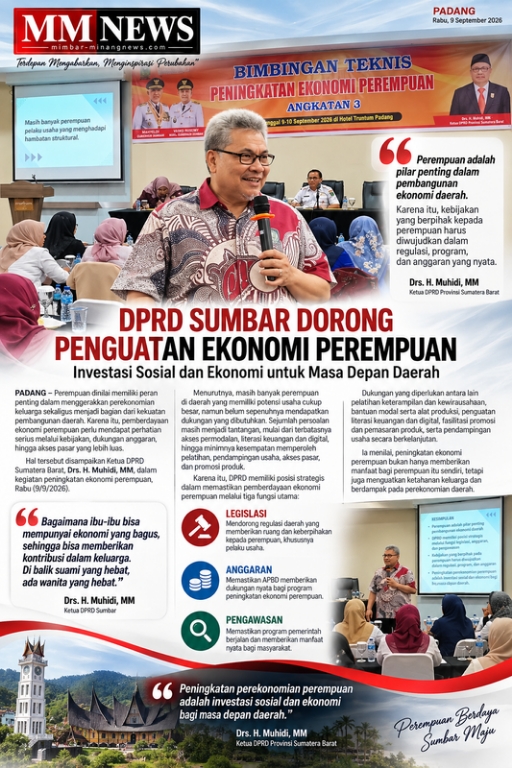 DPRD Sumbar Dorong Penguatan Ekonomi Perempuan, Muhidi: Perempuan Pilar Pembangunan Daerah