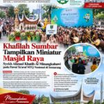 Khafilah Sumbar Tampilkan Miniatur Masjid Raya Syekh Ahmad Khatib Al Minangkabawi di Pawai Ta’aruf MTQ Nasional Semarang