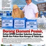 Dorong Ekonomi Pesisir, Muhidi Salurkan Bantuan Benih dan Pakan Ikan Kerapu di Teluk Buo