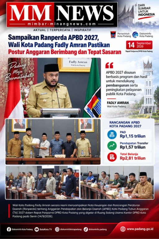 Sampaikan Rancangan APBD 2027, Wali Kota Fadly Amran Tekankan Anggaran Berimbang dan Tepat Sasaran