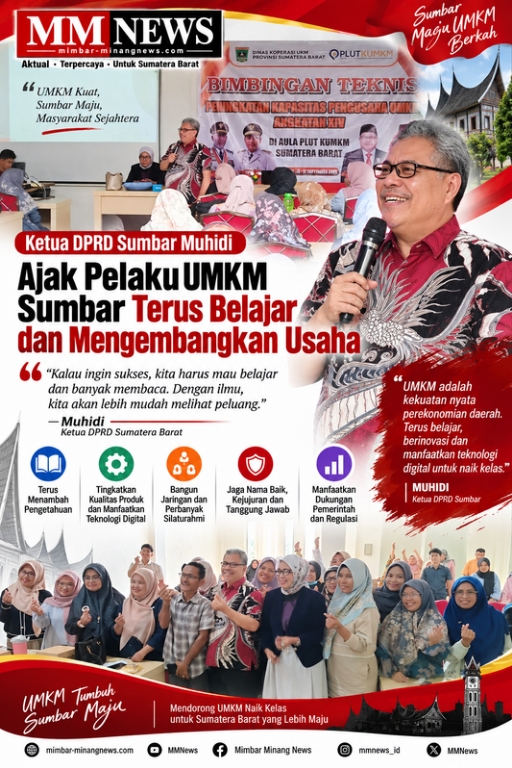 Ketua DPRD Sumbar Muhidi Dorong UMKM Terus Belajar, Perkuat Jaringan, dan Naik Kelas