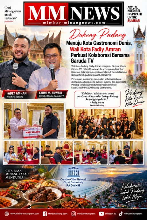 Dukung Padang Menuju Kota Gastronomi Dunia, Fadly Amran Perkuat Kolaborasi Bersama Garuda TV