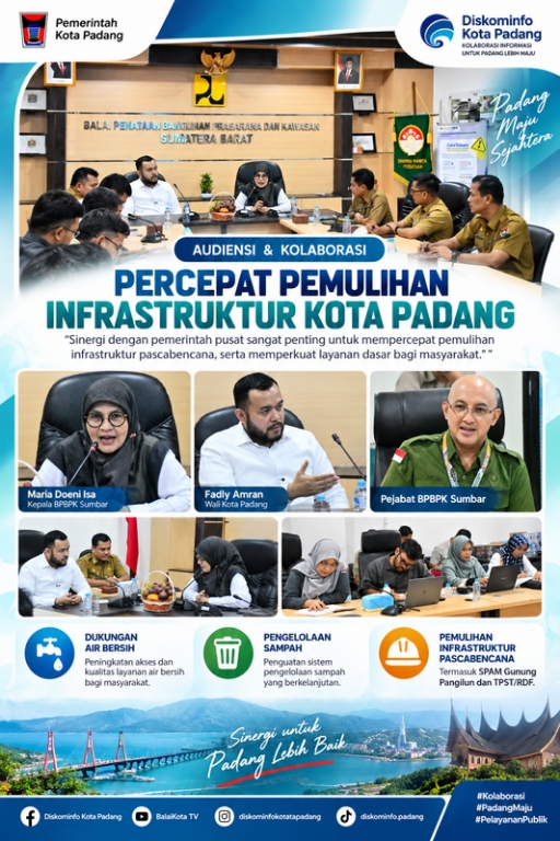 Fadly Amran Percepat Pemulihan Infrastruktur Kota Padang, Sinergi dengan Pemerintah Pusat Diperkuat