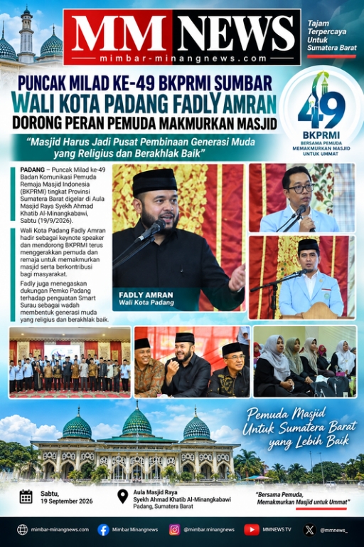 Perkuat Peran Imam dan Lembaga Adat, Wali Kota Fadly Amran Buka Pelatihan se-Kenagarian Limau Manis
