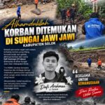 Alhamdulillah, Korban Banjir dan Galodo Ditemukan di Aliran Sungai Jawi Jawi