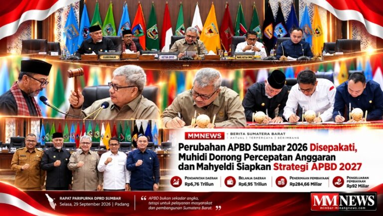 Perubahan APBD Sumbar 2026 Disepakati, Muhidi Dorong Percepatan Anggaran dan Mahyeldi Siapkan Strategi APBD 2027