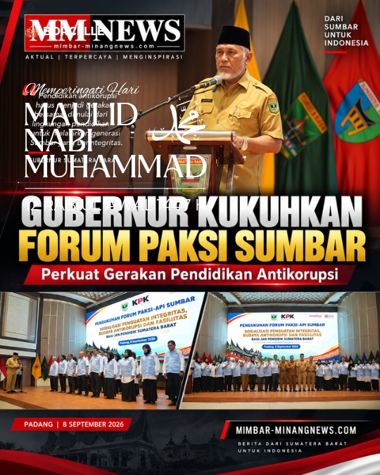 Gubernur Mahyeldi Kukuhkan Forum PAKSI Sumbar, Dorong Gerakan Antikorupsi Tak Berhenti di Seremoni