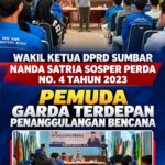 Nanda Satria Ajak Pemuda Jadi Garda Terdepan Penanggulangan Bencana, Sosialisasikan Perda Nomor 4 Tahun 2023