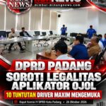 DPRD PADANG BONGKAR PERSOALAN IZIN APLIKATOR OJOL, 10 TUNTUTAN DRIVER MAXIM JADI SOROTAN